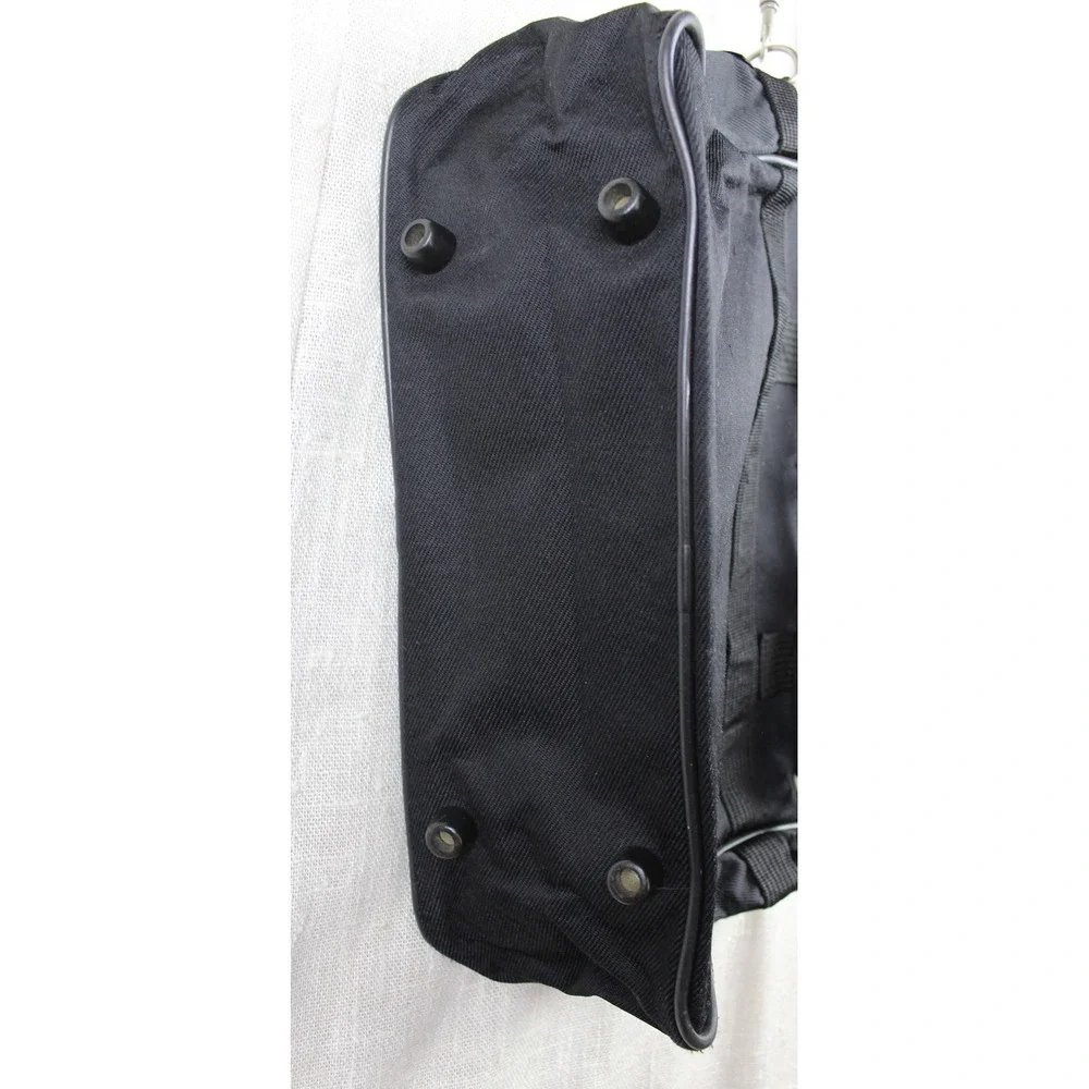 Vintage Olympia Luggage America Black Canvas Briefcase Messenger Bag